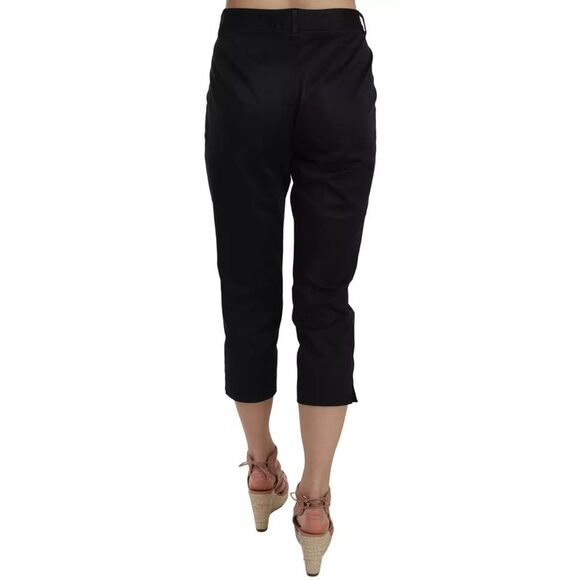 Dolce & Gabbana Black Cotton Cropped Capri Women's Pants (Pre-Owned)